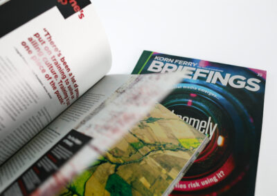 A photo of Korn Ferry Briefings. printed magazine, Issue 39, produced by Qualprint
