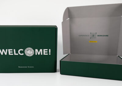 A photo of a custom package for the Berkshire School admissions kit